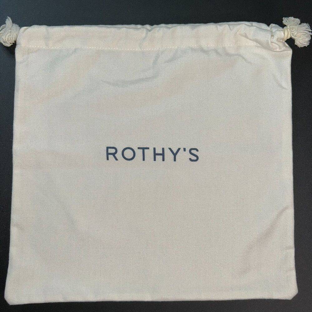 🟢 Rothy’s Shoe Dust Bag Beige Drawstring Travel Storage Bag Logo Only